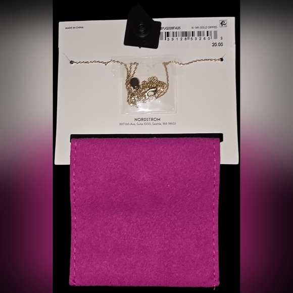 Initial "N" Necklace with Vibrant Pink Pouch - Picture 3 of 3